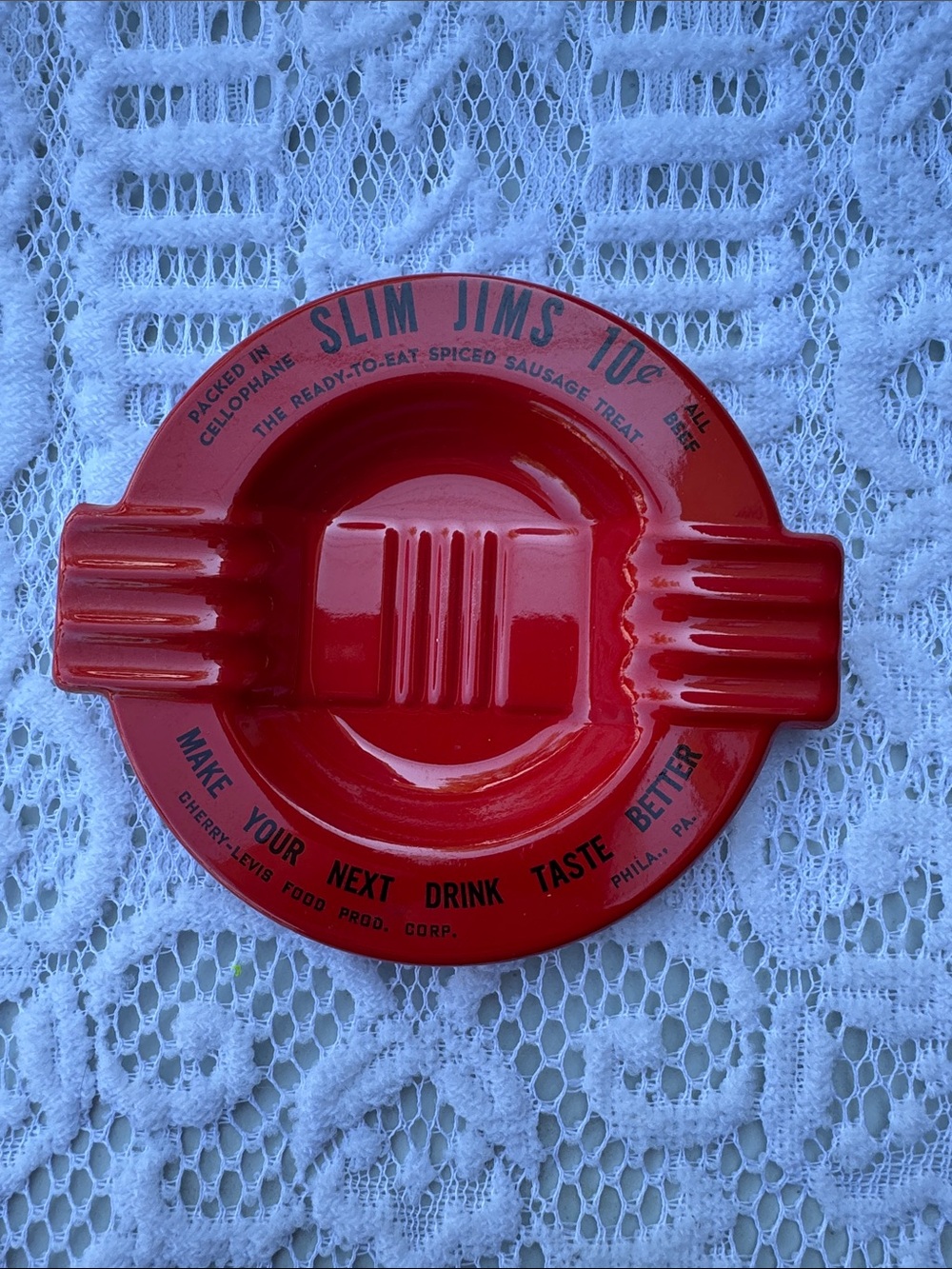 Red  Ashtray - Slim Jim Branded